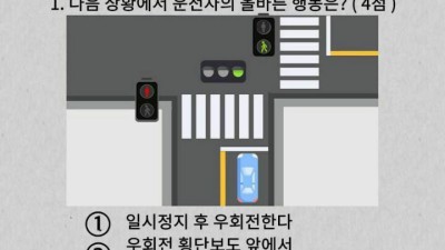 운전자 97%가 틀리는 사거리 우회전 문제