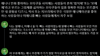 애니나 만화 좋아하는 오타쿠들 사이에 꽤 있다는 부류