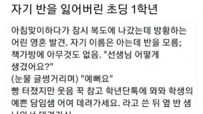 자기 반을 잃어버린 어느 초등학생