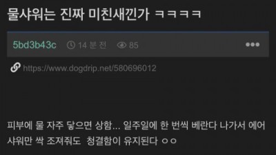 물샤워 하는 새끼들은 진짜 ㅁㅊㄴ들임