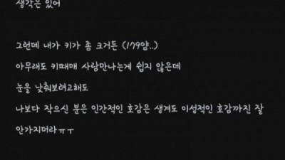 키 179cm 여자공무원의 결정사 고민